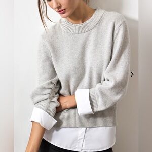 Brochu Walker Raya Ruched Crew, size small, grey